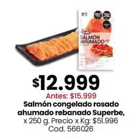 Coto Superbe salmón congelado rosado ahumado rebanado oferta