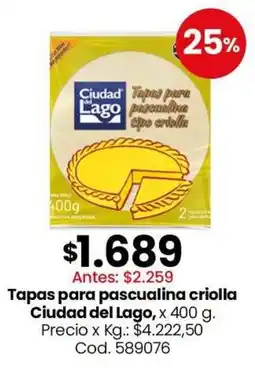 Coto Ciudad del Lago tapas para pascualina criolla oferta