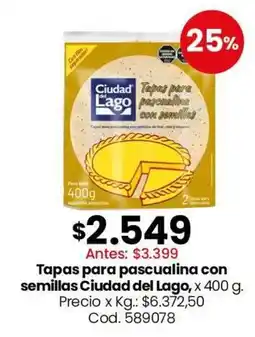 Coto Ciudad del Lago tapas para pascualina con semillas oferta
