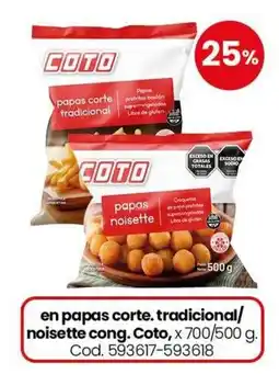 Coto Coto papas corte tradicional/ noisette cong. oferta