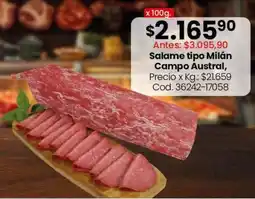Coto Campo austral salame tipo milán oferta