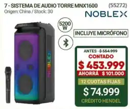 Hendel Noblex sistema de audio torre mnx1600 oferta