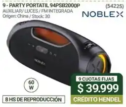 Hendel Noblex party portatil 94psb2000p oferta