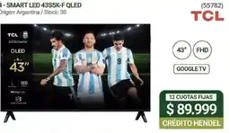 Hendel Tcl smart led 43s5k-f qled oferta