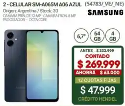 Hendel Samsung celular sm-a065m a06 azul oferta