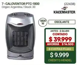 Hendel Kacemaster caloventor ptc-1800 oferta