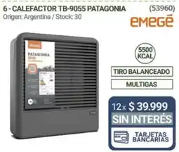 Hendel Emegé calefactor tb-9055 patagonia oferta