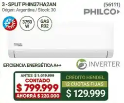 Hendel Philco 3 - split phin37ha2an oferta