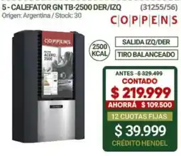 Hendel Coppens calefactor gn tb-2500 der/izq oferta