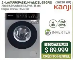 Hendel Kanji lavarropas kjh-wmcsl 6s gris oferta