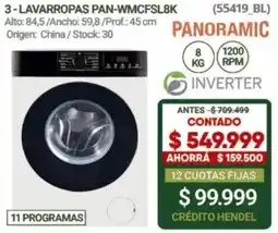 Hendel Panasonic lavarropas pan-wmcfsfl8k oferta