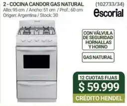 Hendel Candor cocina gas natural oferta