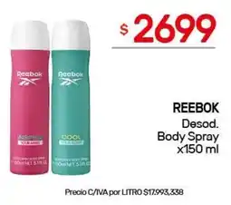 Nini Mayorista Reebok desod. body spray oferta