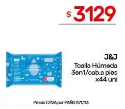 Nini Mayorista J&J toalla húmeda 3en1/cab.a pies oferta