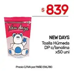 Nini Mayorista New days toalla húmeda dp c/lanolina oferta