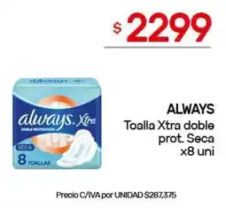 Nini Mayorista Always toalla xtra doble prot. seca oferta