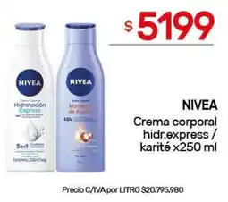 Nini Mayorista Nivea crema corporal hidr.express / karité oferta