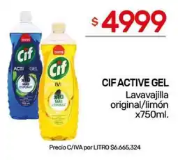 Nini Mayorista Cif active gel lavavajilla original/limón oferta