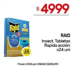 Nini Mayorista Raid insect tabletas rapida accion oferta