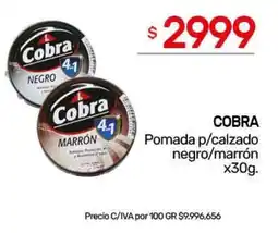 Nini Mayorista Cobra pomada p/calzado negro/marrón oferta