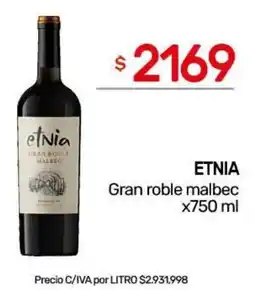 Nini Mayorista Etnia gran roble malbec oferta