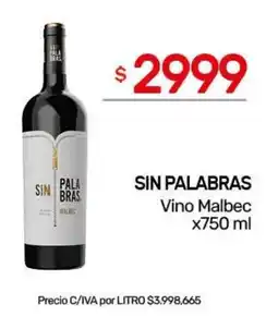 Nini Mayorista Sin palabras vino malbec oferta