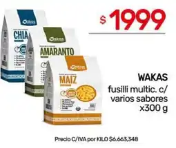 Nini Mayorista Wakas fusilli multic. c/ varios sabores oferta