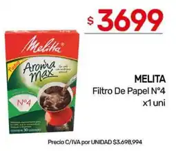 Nini Mayorista Melita filtro de papel n°4 oferta