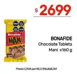 Nini Mayorista Bonafide chocolate tableta mani oferta