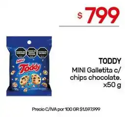 Nini Mayorista Toddy mini galletita c/ chips chocolate oferta