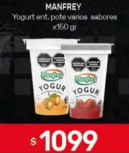Nini Mayorista Manfrey yogur ent. pote varios sabores oferta