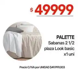 Nini Mayorista Palette sabanas 2 1/2 plaza look basic oferta