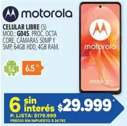 Casa del Audio Motorola celular libre oferta