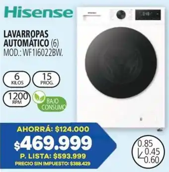 Hisense lavarropas automático