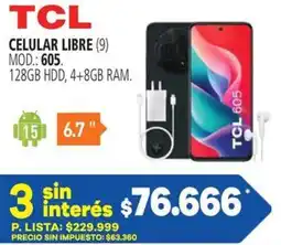 Casa del Audio Tcl celular libre 9 oferta