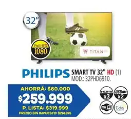 Casa del Audio Philips smart tv 32" hd oferta