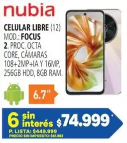Casa del Audio Nubia celular libre oferta
