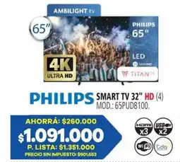 Casa del Audio Philips smart tv 32" hd oferta