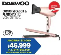 Casa del Audio Daewoo combo secador & planchita oferta