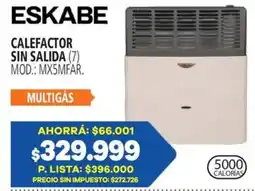 Casa del Audio Eskabe calefactor sin salida oferta