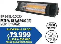 Casa del Audio Philco estufa infrarrojo oferta