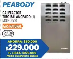 Casa del Audio Peabody calefactor tiro balanceado oferta
