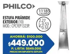 Casa del Audio Philco estufa piramide exterior oferta