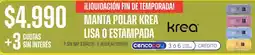 Supermercados Vea Krea manta polar lisa o estampada oferta