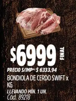 Supermercados Yaguar Bondiola de cerdo swift oferta
