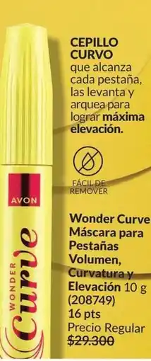 Avon Avon - wonder curve máscara para pestañas volumen, curvatura y elevación 10 g (208749) oferta