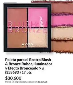 Avon Avon - paleta para el rostro blush & bronze rubor, iluminador y efecto bronceado 9 g (158693) oferta
