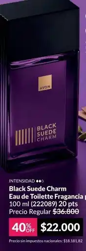 Avon Avon - black suede charm eau de toilette fragancia 100 ml (222089) oferta