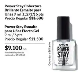 Avon Avon - power stay cobertura brillante esmalte para uñas 9 ml (152717) oferta