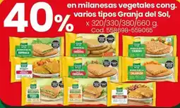 Coto Granja del sol en milanesas vegetales cong. varios tipos oferta